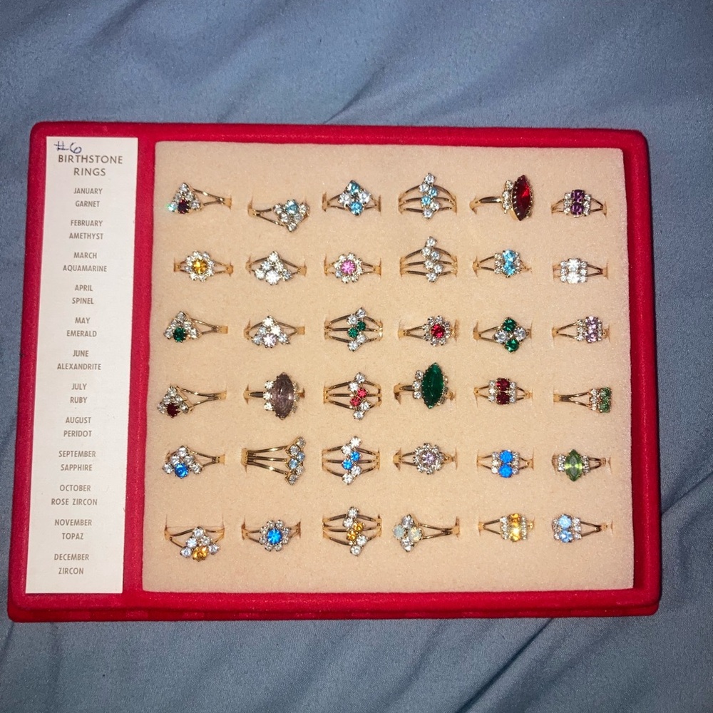 Vintage Adjustable Gold Tone and Multicolor Birthstone Ring (pick1) - Picture 1 of 5